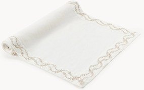 Runner da tavola in lino lavato ricamato a mano Ivy