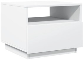 Tavolino da soggiorno con luci led bianco 50x49x40 cm