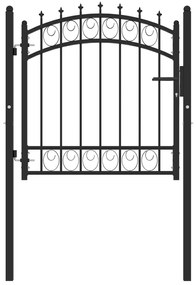 Cancello Per Recinzione Con Punte İn Acciaio 100x100 Cm Nero /