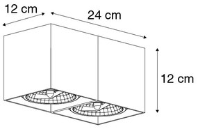 Faretto da incasso di design nero rettangolare 2 luci - Box