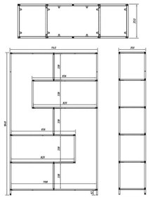 Libreria nera in frassino 114x185 cm Seaford - Actona