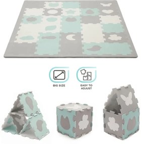 KINDERKRAFT select - Puzzle in schiuma LUNO 30 pezzi grigio/menta