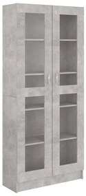 Armadio con vetrina grigio cemento 82,5x30,5x185,5cm truciolato