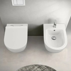 Coppia sanitari sospesi Rimless serie Tokyo con copriwc rallentato
