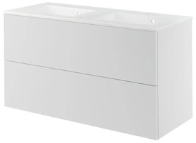 Mobile da bagno sospeso sotto lavabo L 120 x H 64 x P 48 cm bianco laccato, 2 cassetti SENSEA Neo