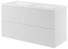 Mobile da bagno sospeso sotto lavabo L 120 x H 64 x P 48 cm bianco laccato opaco, 1 cassetto SENSEA Neo, Maniglie acquistabili separatamente