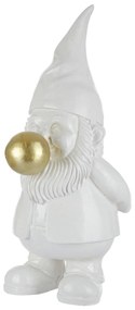 Statua gnomo con chewing gum 18,5x22x42,5 cm bianco