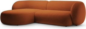 Divano angolare color terracotta (con penisola a sinistra/con chaise lounge) con rivestimento in velluto Kate – Micadoni