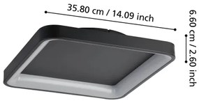 Eglo 901252 - Plafoniera LED dimmerabile LORETELLO LED/12W/230V nero + +TC