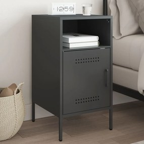 Comodino Nero 36x39x68 Cm İn Acciaio /
