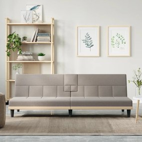 Divano Letto Con Portabicchieri İn Tessuto Tortora /