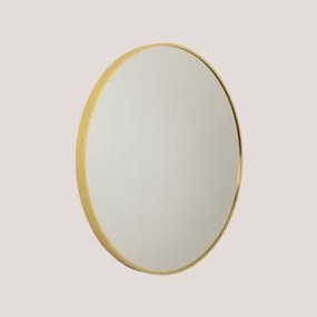 Specchio da parete rotondo in metallo Siloh Gold Ø81 cm - Sklum
