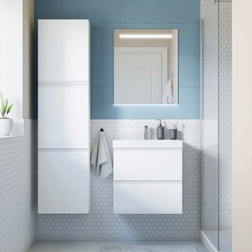Mobile da bagno sotto lavabo SENSEA Remix bianco laminato opaco L 60 x H 58 x P 46 cm 2 cassetti, lavabo non incluso