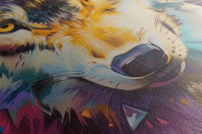 Stampa su tela – Lupo con imitazione di pittura