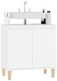 Mobile lavabo bianco 58x33x60 cm in legno multistrato