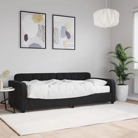 Divano Letto Con Materasso Nero 80x200 Cm İn Velluto /