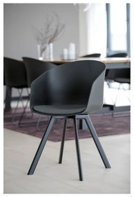 Sedia da pranzo nera e grigia Moon - Interstil