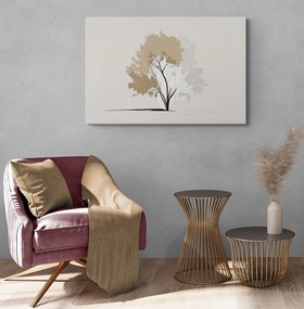 Quadro su tela – Albero minimalista con foglie