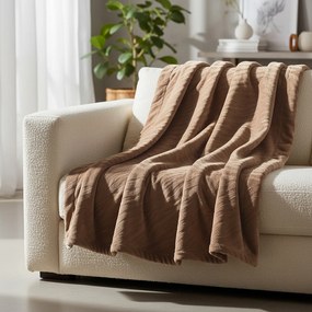 Coperta 150x210 cm marrone motivo 3D Flannel