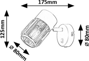 Rabalux 73059 - Faretto da parete VENARO 1xE14/15W/230V