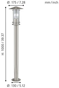 EGLO 30188 - Lampada da esterno LISIO 1xE27/60W/230V IP44