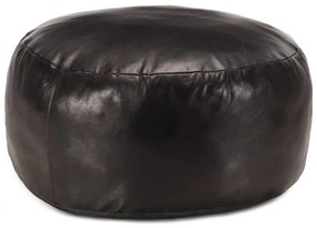 Pouf nero 60x30 cm in vera pelle di capra