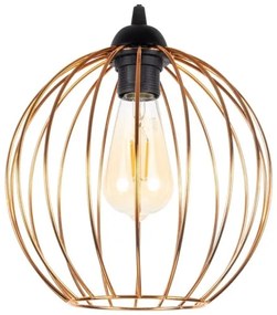 Lampadario a sospensione con filo MATT 1xE27/60W/230V nero/rame