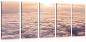 Quadri 5 pezzi – Tramonto dalla finestra dell'aereo