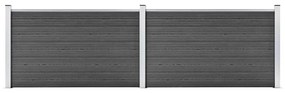 Set Pannelli Di Recinzione İn Wpc 353x105 Cm Nero /
