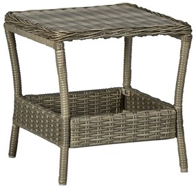 Tavolo da giardino marrone 45x45x46,5 cm in polyrattan