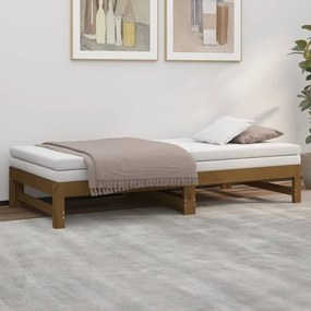 Dormeuse estraibile miele 2x(90x190) cm legno massello di pino