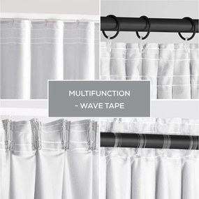 Tenda parzialmente oscurante bianca in velluto 140x245 cm Pleat – Restilo