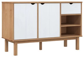 Credenza otta marrone e bianco 114x43x73,5 cm in legno di pino