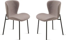 Sedia imbottita in tessuto soggiorno Grigio ABRAM 2 sedie