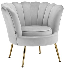 Poltrona grigio chiaro in velluto Kelsey - Støraa