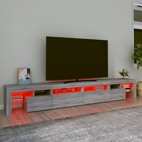 Mobile porta tv con luci led grigio sonoma 260x36,5x40 cm