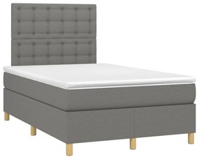 Giroletto a molle con materasso grigio scuro 120x200 cm tessuto
