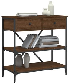 Tavolino consolle rovere marrone 75x34,5x75cm legno multistrato