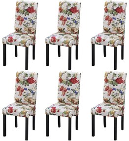 Sedie Da Pranzo 6 Pz İn Tessuto Multicolore /