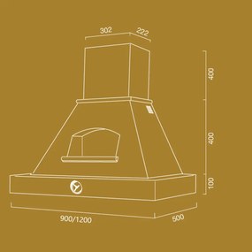 Cappa cucina rustica bianca GIADA con cornice in legno intarsio comprensivo di orologio cm 120