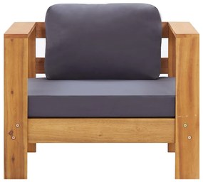 Set divani da giardino 4 pz con cuscini grigio legno di acacia