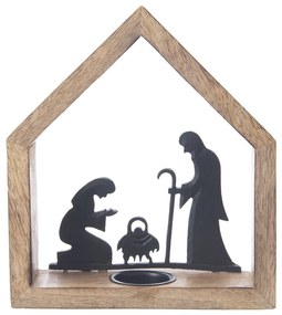 Portacandela in legno a tema natalizio – Dakls