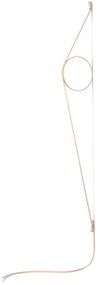 Flos Wirering Lampada da parete H.208 cm a luce indiretta con dimmer e cavo rosa/Anello Oro