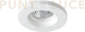 Incasso phantom bianco tondo 1 luce attacco gu10 10x4,9cm in gesso ...