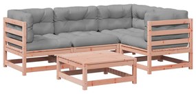 Set divani giardino 5 pz cuscini legno massello abete douglas