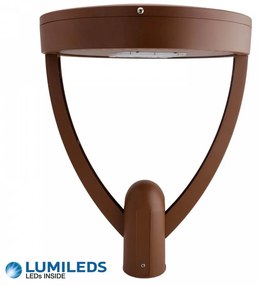 Lampione Stradale 40W, 120lm/W, Corten - Lumileds Colore  Bianco Caldo 2.700K