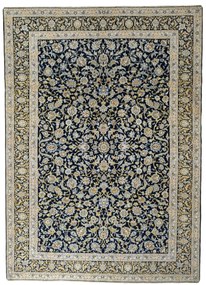 Kashan Tappeto 230 x 320 Blu (Iran) Annodato A Mano