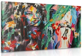 Stampa su tela – Donna e cavallo in pittura ad olio