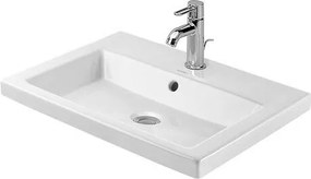 Lavabo 60x43 da incasso soprapiano monoforo con troppopieno Bianco 0347600000 Duravit