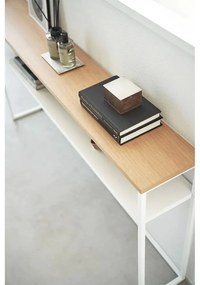 Tavolo consolle bianco/in marrone chiaro con effetto frassino 20,5x126 cm Tower - YAMAZAKI